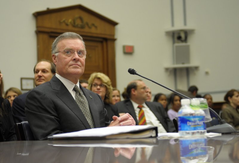 Bank of America CEO Kenneth Lewis testifies before a House Oversight and Government Reform Committee hearing on Bank of America's purchase of Merrill Lynch in Washington on June 11, 2009. (UPI Photo/Kevin Dietsch)