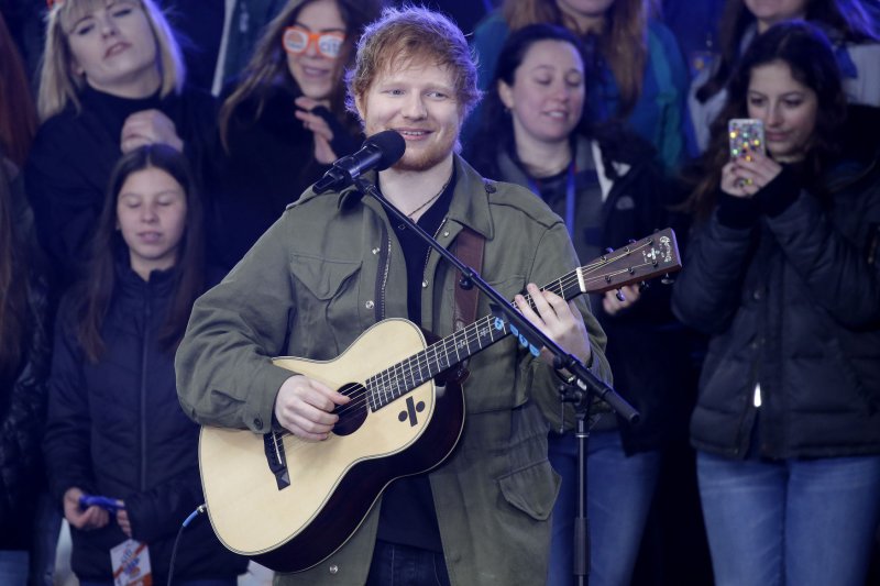 Ed Sheeran has added another round of shows for his upcoming 2018 tour. File Photo by John Angelillo/UPI
