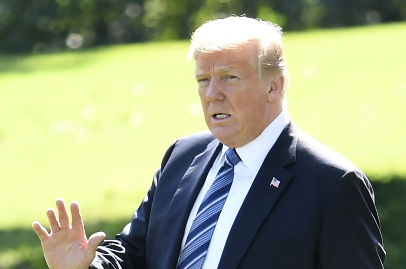 President Donald Trump departs the White House Thursday for a campaign trip to Montana. A Gallup poll shows nearly a third of Americans believe he acted illegally during the 2016 presidential campaign, with regard to Russia or "hush money" made to two women. Photo by Mike Theiler/UPI