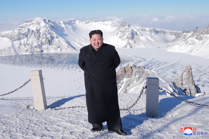 Kim Jong Un's preoccupation with being photographed multiple times for a single event, such as his visit to Mount Paektu near Samjiyon on Dec. 9 is vexing ordinary North Koreans, according to a South Korean press report. Photo by KCNA/UPI