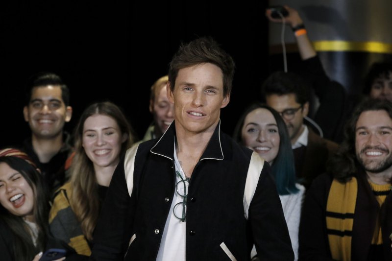 Eddie Redmayne arrives on the red carpet for the "Fantastic Beasts: The Secrets of Dumbledore" premiere in New York City on April 6. Photo by Peter Foley/UPI | <a href="/News_Photos/lp/182afc689ce01596c0c1bce29949adcb/" target="_blank">License Photo</a>