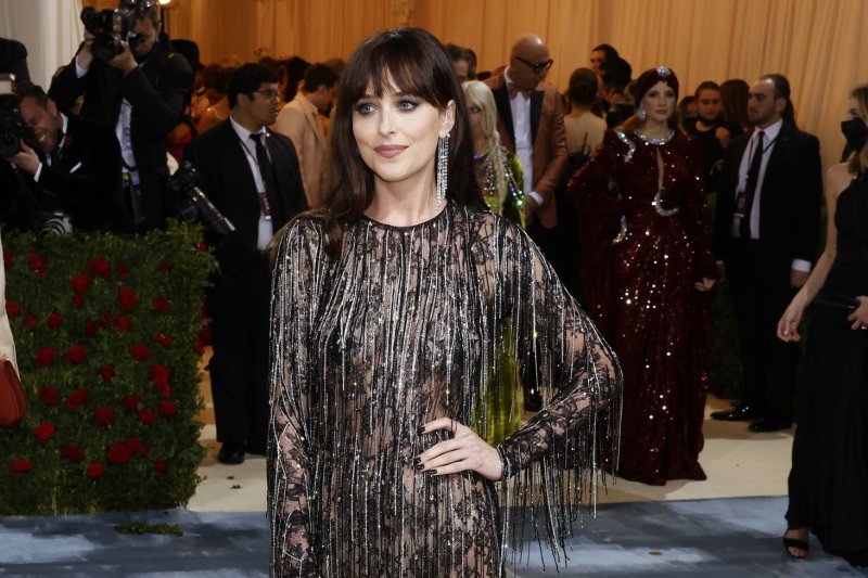 Dakota Johnson attends the Costume Institute Benefit at the Metropolitan Museum of Art in May. File Photo by John Angelillo/UPI