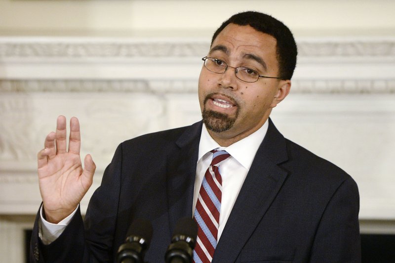 U.S. Education Secretary John B. King Jr., seen here in October, said the department, working with more than 20 state attorneys, cleared the way for former Corinthian Colleges to have their student loan debt forgiven. Pool Photo by Olivier Douliery/UPI | <a href="/News_Photos/lp/f40720dca3aa1a8c1d6e5ea655b690c1/" target="_blank">License Photo</a>