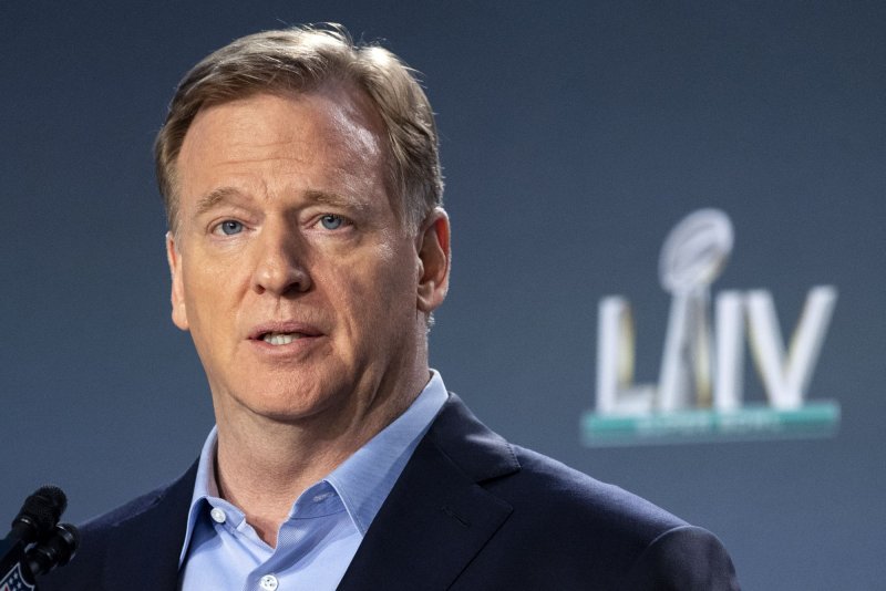 NFL commissioner Roger Goodell said Tuesday that the league is "committed" to finishing its full regular season in its typical 17-week interval. File Photo by Kevin Dietsch/UPI | <a href="/News_Photos/lp/a5fd14973c9434886234219b24c1b68d/" target="_blank">License Photo</a>