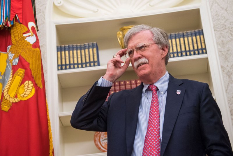 National security adviser John Bolton called the International Criminal Court "dangerous" and "ineffective" in a speech Monday to the Federalist Society. Photo by Kevin Dietsch/UPI