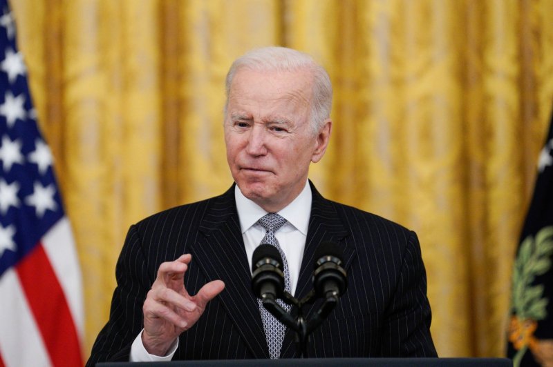 U.S. President Joe Biden speaks at an event in the East Room of the White House to reignite the "Cancer Moonshot" in Washington, D.C., on Wednesday. Photo by Yuri Gripas/UPI