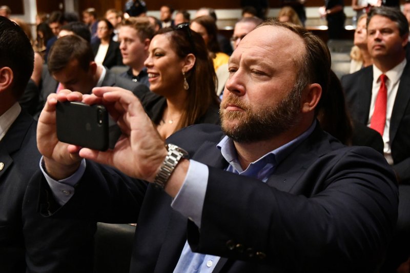 Alex Jones faces multiple lawsuits after having claimed over the years that the 2012 mass shooting at Sandy Hook Elementary School in Connecticut was a staged government conspiracy. Photo by Pat Benic/UPI | <a href="/News_Photos/lp/6d2f959dd9100b1ce245dc8772213a02/" target="_blank">License Photo</a>
