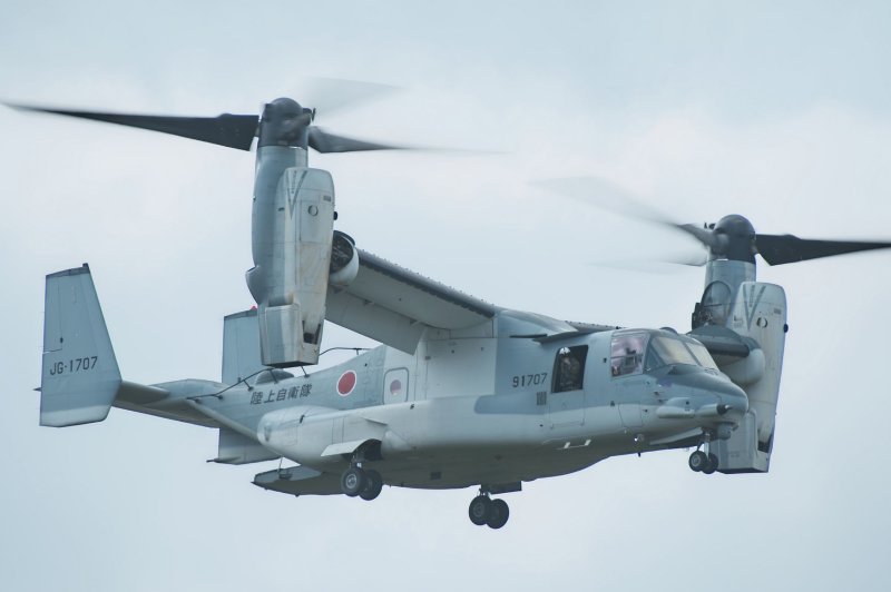 U.S.-Japanese search and rescue divers found an Osprey military transport aircraft that crashed during a training flight off the coast of Kyushu along with the remains of American servicemen, U.S. Airforce said Monday. File photo by Keizo Mori/UPI