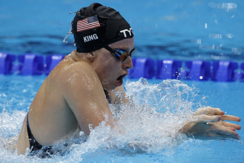 Team USA's Lilly King won a silver medal in the women's 200-meter breaststroke on Thursday as her teammate and training partner Annie Lazor brought home the bronze.&nbsp;Photo by Tasos Katopodis/UPI
