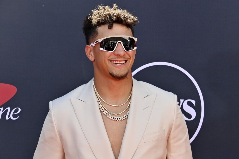 Patrick Mahomes, named Best Athlete in men's sports and the Best NFL Player, attends the 31st annual ESPY Awards on Wednesday at the Dolby Theatre in Los Angeles. Photo by Jim Ruymen/UPI