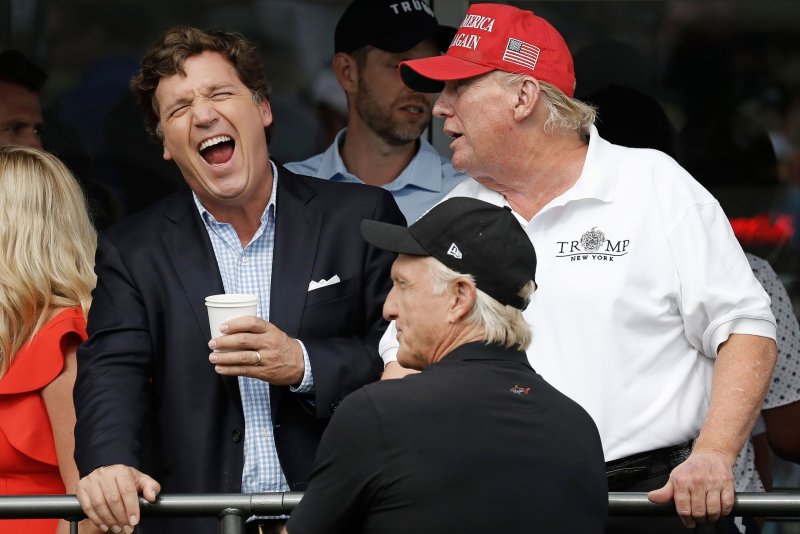 A one-time supporter of former President Donald Trump who has found himself at the center of a conspiracy theory claiming he was a government informant who instigated the riot at the U.S. Capitol on Jan. 6, 2021, has demanded a retraction from Fox commentator Tucker Carlson for defamation. File Photo by Peter Foley/UPI