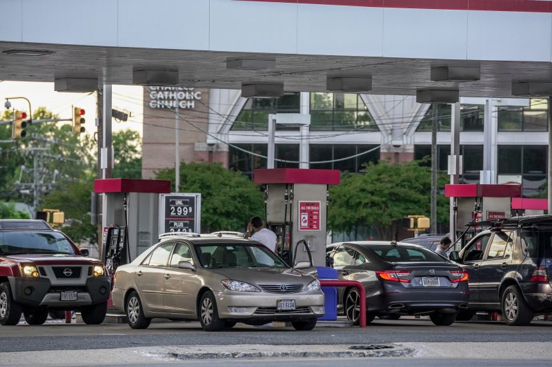 If recent trends in the price of crude oil continue, travel club AAA said retail gasoline prices could start to inch lower. Crude oil prices account for the bulk of what consumers see at the pump. File photo by Jemal Countess/UPI
