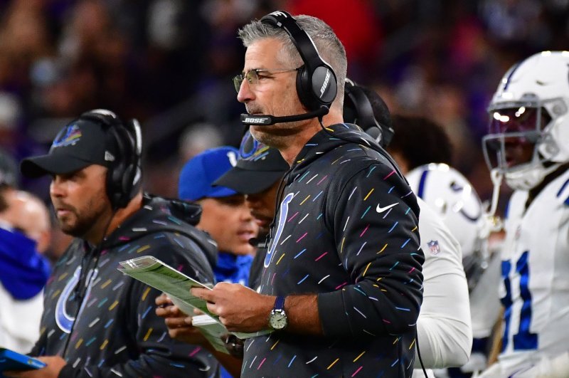 Frank Reich led the Indianapolis Colts to a 3-5-1 start and was fired Monday. File Photo by David Tulis/UPI