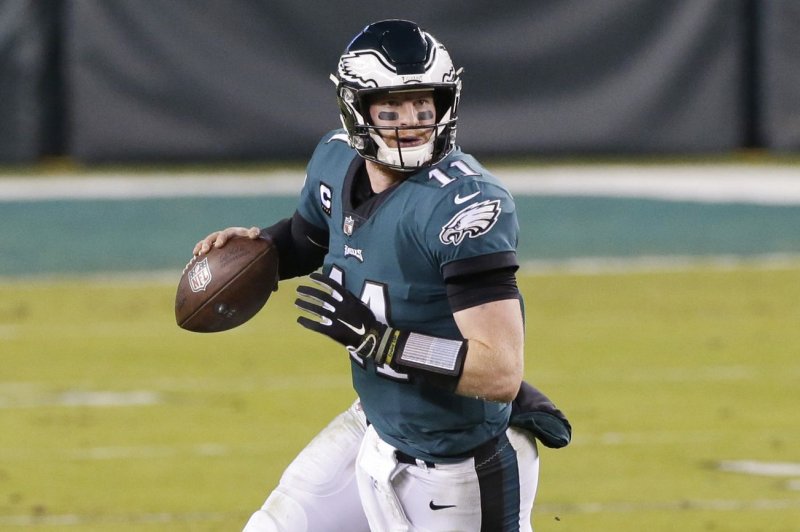 Carson Wentz struggled last season with the Philadelphia Eagles, but will have a chance to revive his career next season with the Indianapolis Colts. File Photo by John Angelillo/UPI
