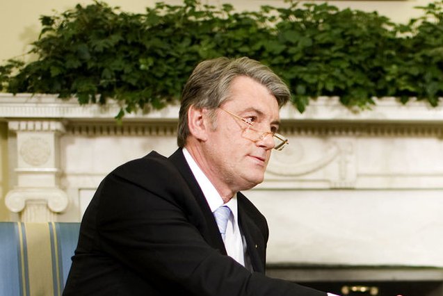 Ukrainian former President Viktor Yushchenko, pictured in 2008, urged Ukraine to hold a national dialogue at an international roundtable on February 3, 2014, convened to discuss the political crisis. (UPI Photo/Joshua Roberts/Pool) | <a href="/News_Photos/lp/a78bf3f0cea207a27090fd9c8082696d/" target="_blank">License Photo</a>
