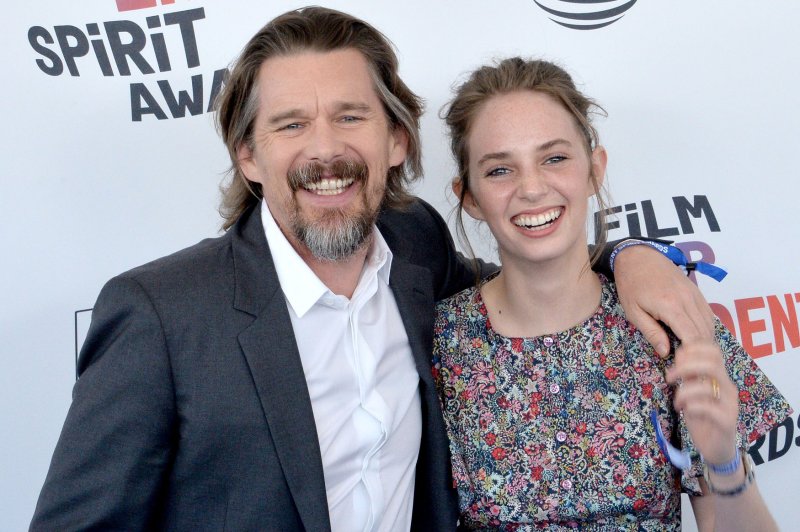 Actors Ethan Hawke (L) and Maya Hawke attend the 33rd annual Film Independent Spirit Awards in Santa Monica on March 3. The elder Hawke is to star in Broadway's "True West" this winter. File Photo by Jim Ruymen/UPI