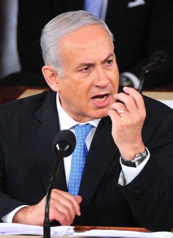 Israeli Prime Minister Binyamin Netanyahu said Tuesday recognition of Israel as a Jewish state is a "basic requirement for peace" with the Palestinians. UPI/Kevin Dietsch