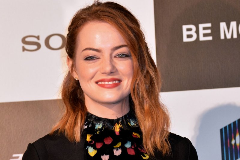 Actress Emma Stone attends a stage greeting for the film "The Amazing Spider-Man 2" in Tokyo, Japan, on March 31, 2014. UPI/Keizo Mori