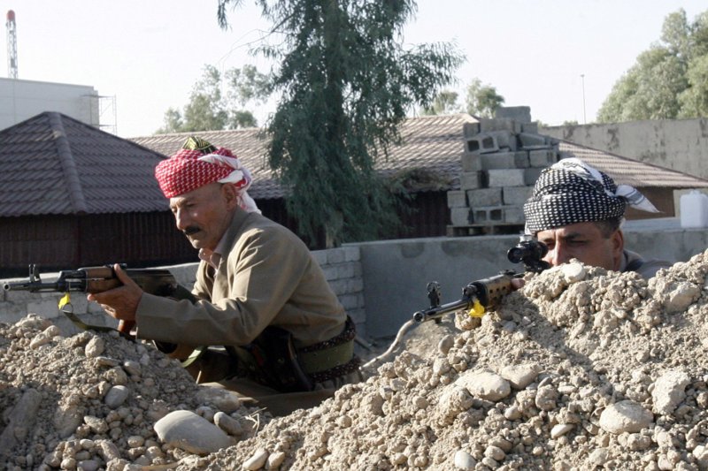 Kurdish Peshmerga forces, shown here in 2014, near Mosul, Iraq, said they are willing to help the Iraqi army launch an offensive to retake Mosul, Iraq's second-largest city with a population of about 2 million. File photo by Mohammed al Jumaily/UPI