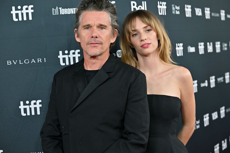 Ethan Hawke (L) and Maya Hawke attend the Toronto International Film Festival premiere of "Wildcat" on Monday. Photo by Chris Chew/UPI