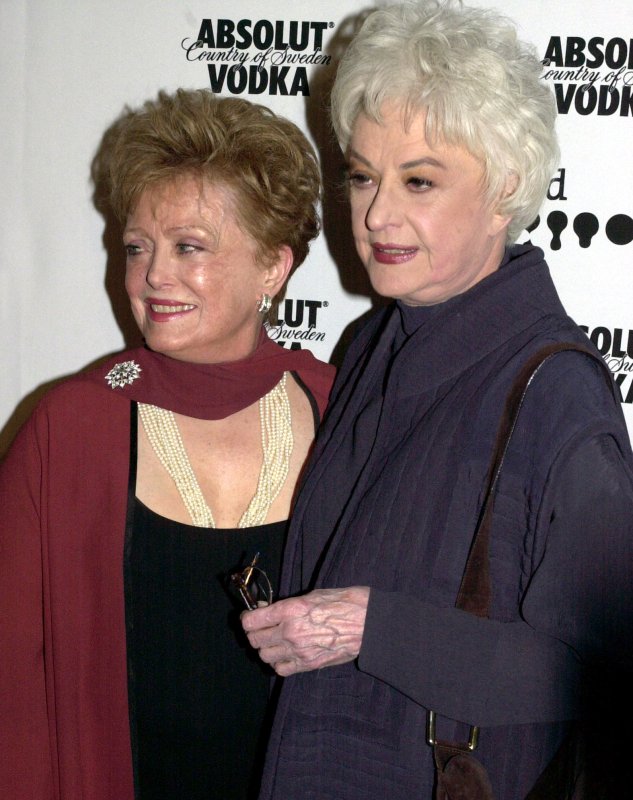 NYP2002040207 - NEW YORK, April 02 (UPI) -- Actress Rue Mclanahan and Bea Arthur, right, who starred in the 1980's tv series "The Golden Girls," pose for the press at the 13th annual Glaad Media Awards held on April 1, 2002 in New York City. ep/Ezio Petersen UPI