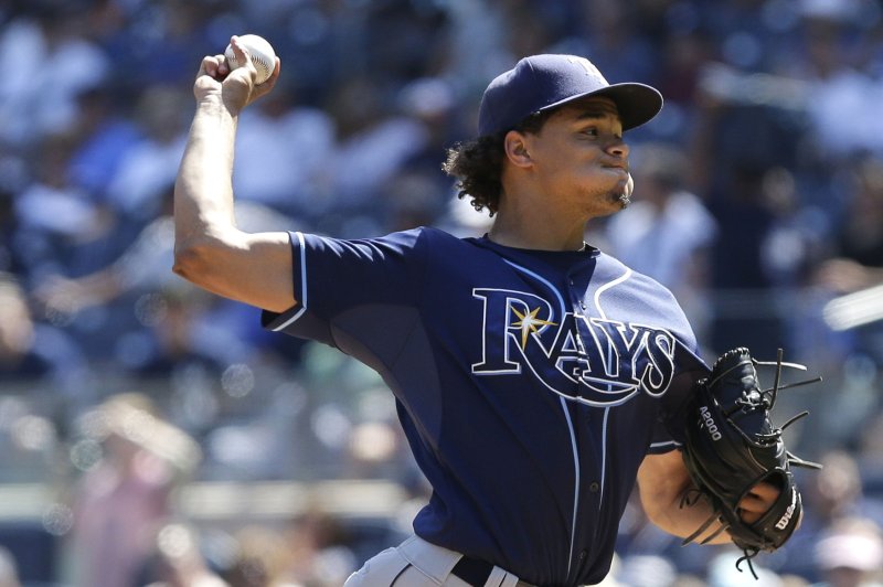 Tampa Bay Rays starting pitcher Chris Archer throws a pitch. File photo by John Angelillo/UPI