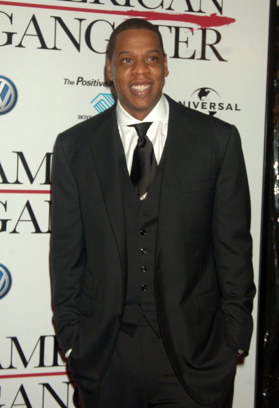 Rapper Jay Z attends the world premiere for the new film American Gangster at New York's Apollo theater on October 19, 2007. (UPI Photo/Ezio Petersen) | <a href="/News_Photos/lp/e40a1f3fdbfd34b5c33a2f05d4129d14/" target="_blank">License Photo</a>