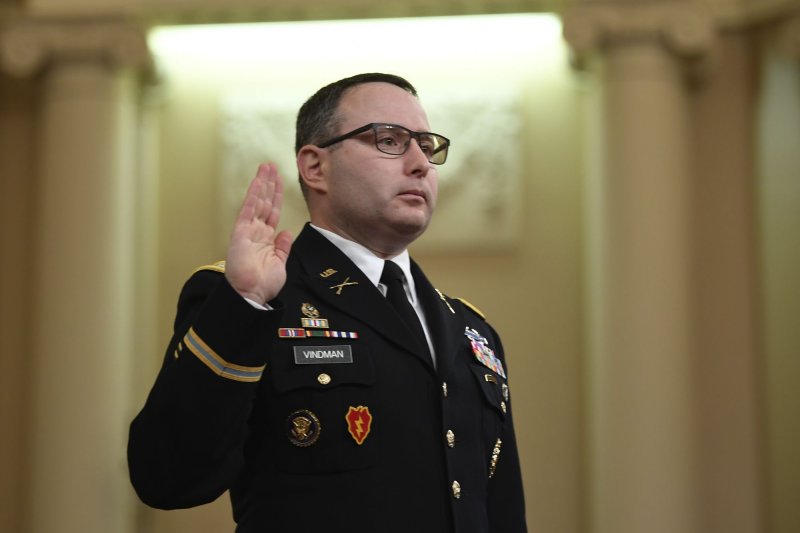 A defense watchdog report released Wednesday found the brother of Trump impeachment witness Lt. Col. Alexander Vindman was illegally targeted for whistleblower complaint. File Photo by Kevin Dietsch/UPI