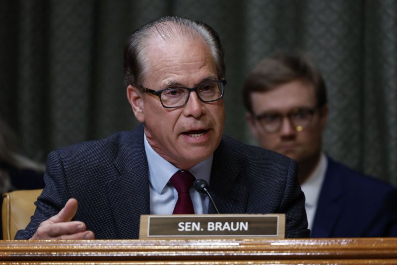 Sen. Mike Braun, a Republican from Indiana, filed to run for governor on Tuesday. File photo by Ting Shen/UPI