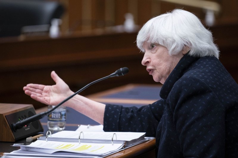 Treasury Secretary Janet Yellen dismissed the idea of minting a $1 trillion coin for the national debt. Photo by Sarah Silbiger/UPI
