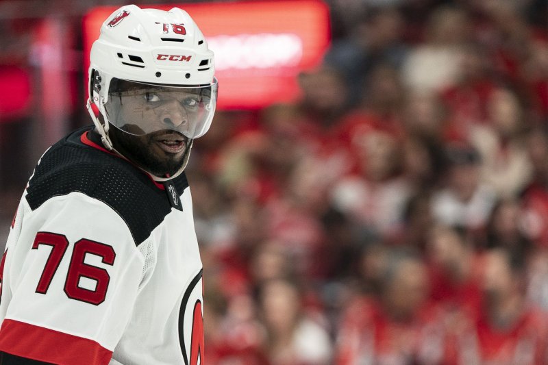 New Jersey Devils defenseman P.K. Subban, who announced his retirement Tuesday, spent the past three seasons with the franchise. File Photo by Alex Edelman/UPI