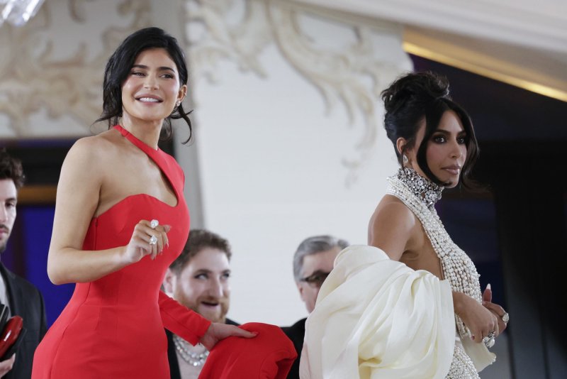 Kylie Jenner (L) and Kim Kardashian arrive on the red carpet for The Met Gala at The Metropolitan Museum of Art in New York City on May 1. Their reality show "The Kardashians" will return for Season 3 on May 25. Photo by John Angelillo/UPI