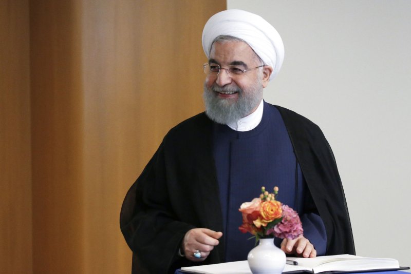 Iran, led by President Hassan Rouhani, plans to remain in Syria once the war ends to consolidate its expansion across the Middle East. File Photo by John Angelillo/UPI | <a href="/News_Photos/lp/608b7a3f8f77bc2c7df94a89a41e449b/" target="_blank">License Photo</a>