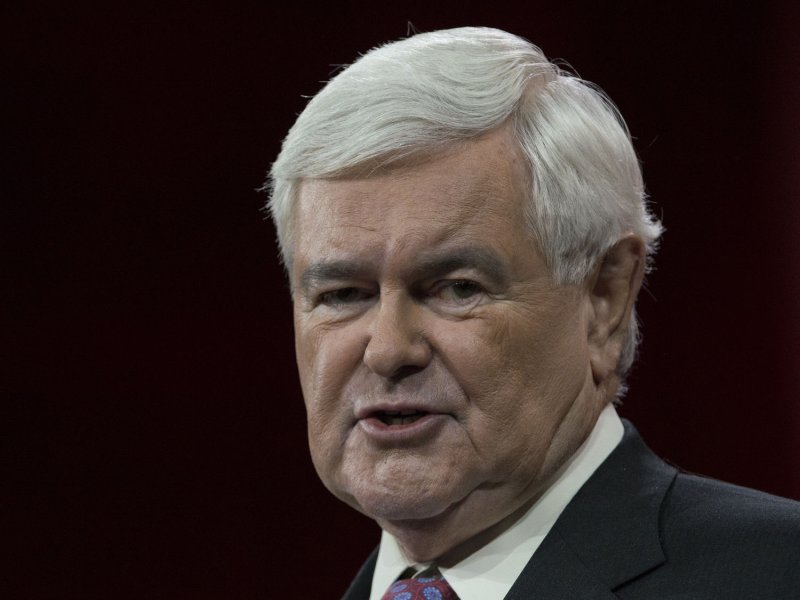 Newt Gingrich called for a deportation test of all Muslims in the United States. Those found supporting sharia law should be deported, the former Speaker told Fox News host Sean Hannity. Photo by Molly Riley/UPI