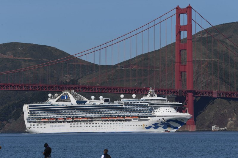 The cruise ship Grand Princess sails under the Golden Gate Bridge entering San Francisco Bay on March 9, 2020. The CDC urged travelers to avoid sailing on cruise ships amid an increase in COVID-19 cases. File Photo by Terry Schmitt/UPI