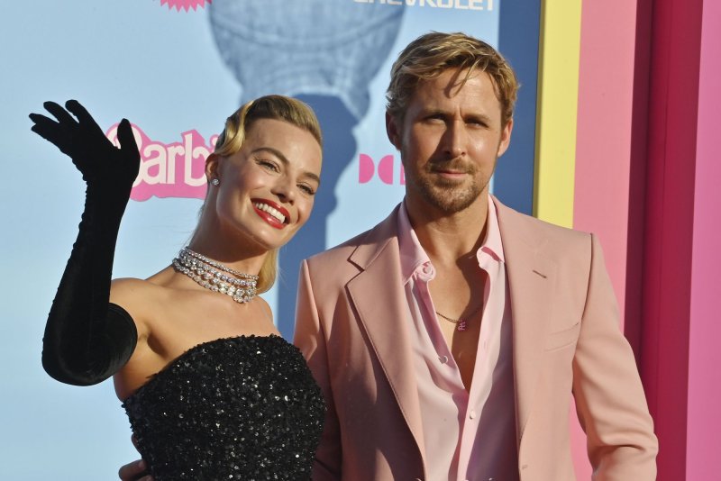 The American Film Institute named "Barbie" -- starring Margot Robbie (L) and Ryan Gosling -- one of the 10 best movies of 2023. File Photo by Jim Ruymen/UPI