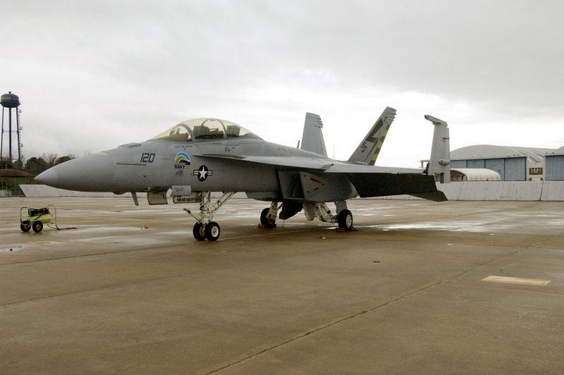 Two F/A-18 Hornets, similar to these, crashed in the waters off North Carolina during a training mission Thursday. Two pilots and two flight officers were rescued and treated for minor injuries. File photo by Noel Hepp/U.S. Navy