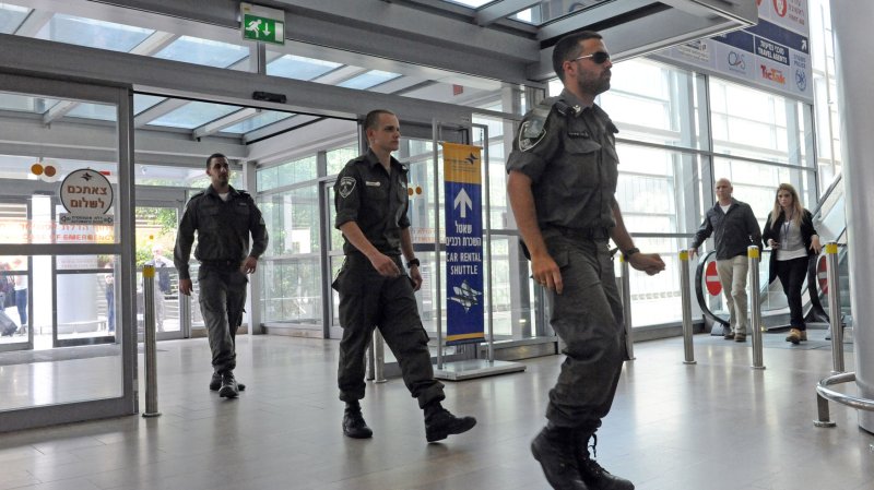 Israeli border police are deployed at Ben Gurion Airport near Tel Aviv on April 15, 2012. File/UPI/Debbie Hill