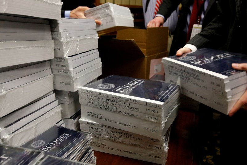 The President's Fiscal Year 2014 Budget proposal is delivered to the Senate Budget Committee and distributed to staff, in Washington DC on April 10, 2013. UPI/Molly Riley