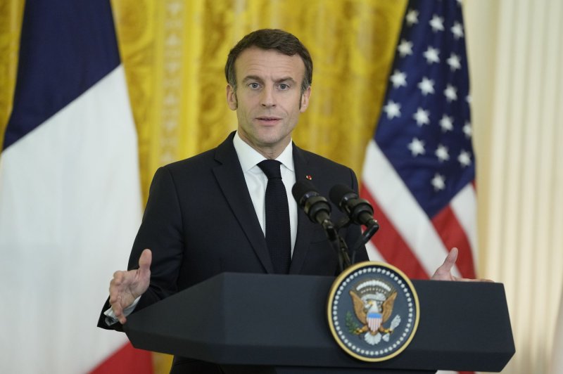 French President Emmanuel Macron has made some concessions to pass pension reform in the country, including a guarantee that all workers will begin receiving a pension of at least $1,288, which was a major demand of parliament's new Republican majority. File photo by Chris Kleponis/UPI