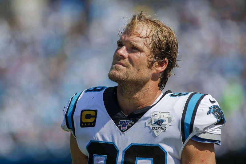Carolina Panthers tight end Greg Olsen spent nine seasons with the franchise. He is a three-time Pro Bowl selection. File Photo by Nell Redmond/UPI
