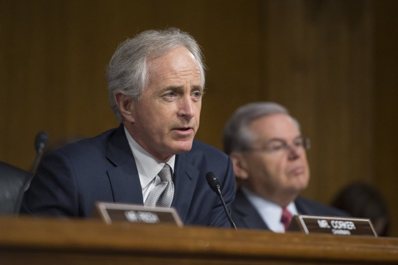 Sen. Bob Corker R-Tenn., Chairman of the Senate Foreign Relations Committee, has reached a compromise with Democrats on the committee and President Barack Obama on legislation allowing Congress to vote on an Iran nuclear deal. File photo by Kevin Dietsch/UPI