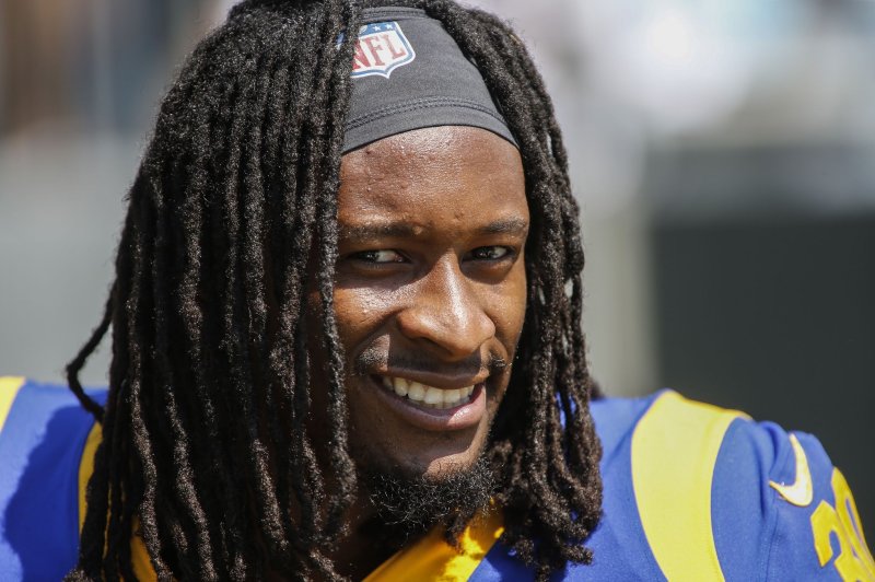 Los Angeles Rams running back Todd Gurley had 1,064 yards from scrimmage and 14 touchdowns this past season after leading the league in total scores in 2017 and 2018. File Photo by Nell Redmond/UPI