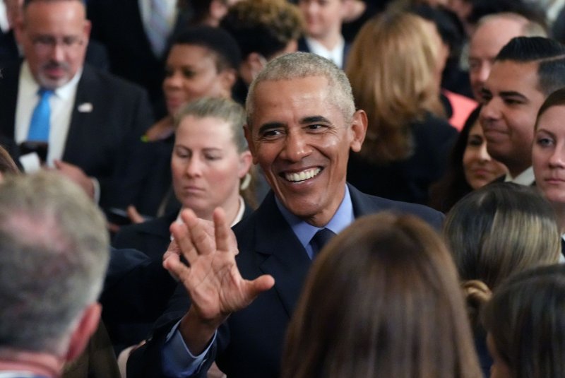 Former President Barack Obama (C) and his family foundation, along with Airbnb CEO Brian Chesky, have created a $100 million scholarship geared toward college-level juniors and seniors pursuing public service careers. File Photo by Pat Benic/UPI | <a href="/News_Photos/lp/9f1a4e15a5a30bc5379af78f0a007c86/" target="_blank">License Photo</a>