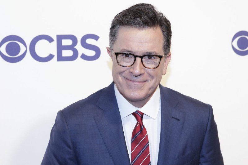"Late Show" host Stephen Colbert announced Monday he is recovering from surgery for a ruptured appendix and is canceling this week's new episodes. File photo by John Angelillo/UPI