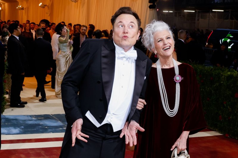 Elon Musk arrives with mother Maye at the Metropolitan Museum of Art in New York City on May 2 for the opening of "In America: An Anthology of Fashion." File Photo by John Angelillo/UPI | <a href="/News_Photos/lp/e2ab7501752564cea76afc6a725b120d/" target="_blank">License Photo</a>