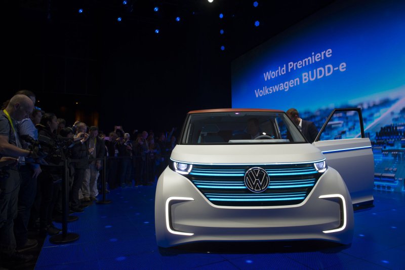 The Volkswagen BUDD-e concept vehicle is seen at the 2016 International CES in Las Vegas, Nevada, on Jan. 5. On Wednesday, Volkswagen Group announced it had reached an agreement with the U.S. government to settle its massive emissions cheating scandal that involved hundreds of thousands of diesel vehicles in the United States. The company will pay more than $4 billion in penalties. Photo by Molly Riley/UPI