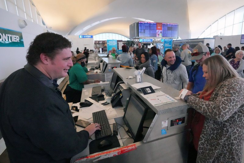 Nearly 800 U.S. flights were cancelled Wednesday morning as airlines struggled to deal with a surge in passengers. File Photo by Bill Greenblatt/UPI