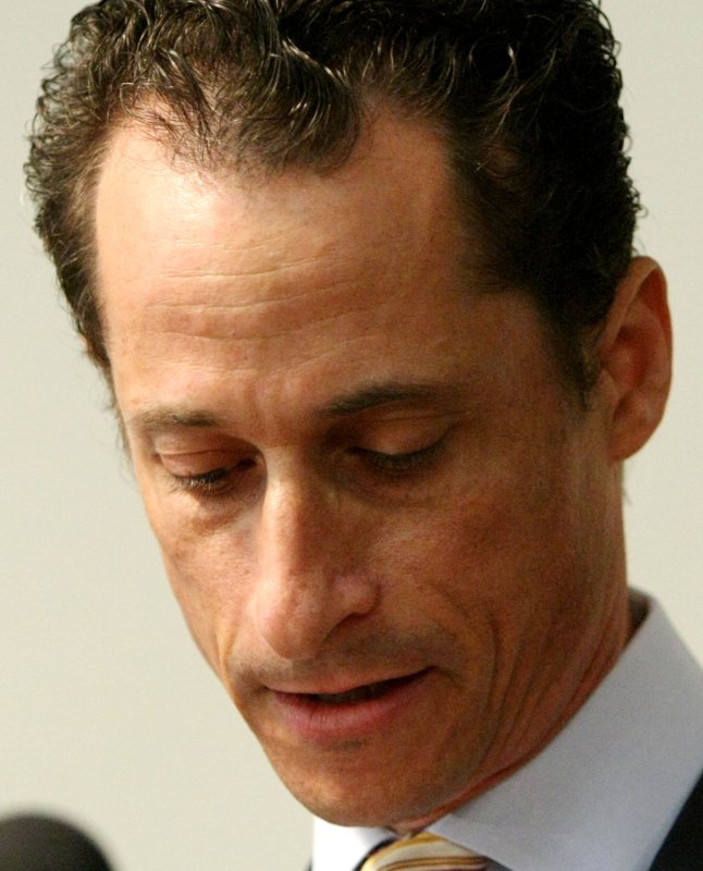 New York Congressman Anthony Weiner announces his resignation following his sexting scandal during a five-minute statement held in the borough of Brooklyn on June 16, 2011 in New York City. UPI /Monika Graff.