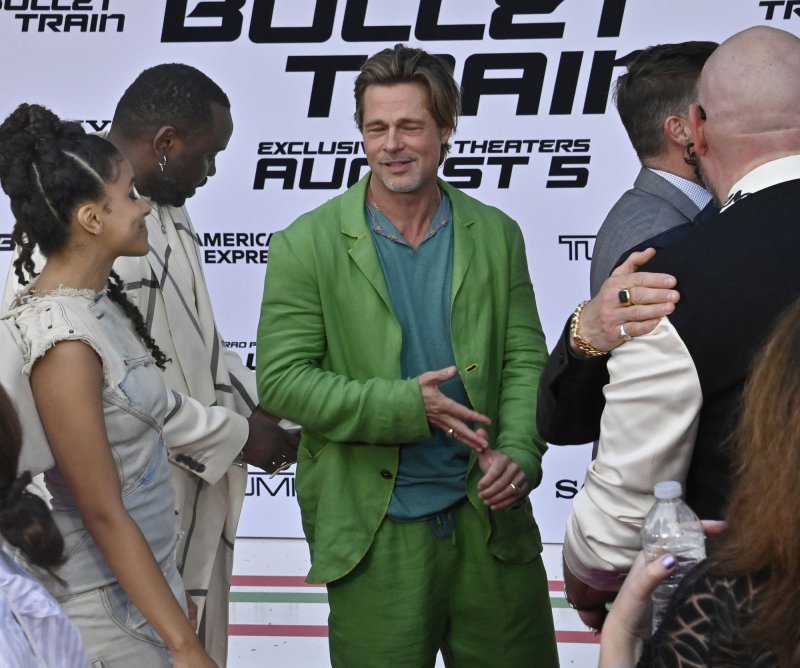 Brad Pitt attends the premiere of "Bullet Train" at the Regency Village Theatre in Los Angeles on August 1. File Photo by Jim Ruymen/UPI | <a href="/News_Photos/lp/22e9f15135dced2826a4b54618548c89/" target="_blank">License Photo</a>